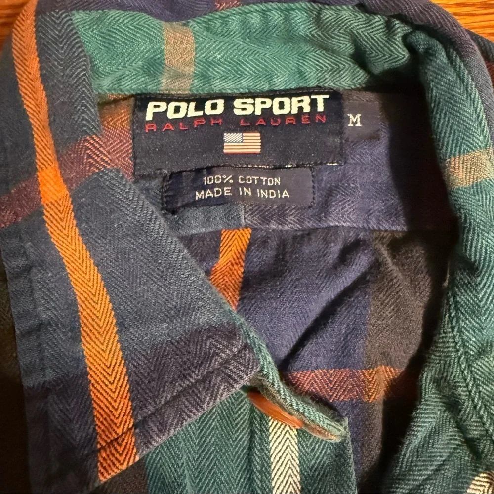 VTG Polo Ralph Lauren Plaid Long Sleeve Button Up Shirt Sz M Y2K 90s Style